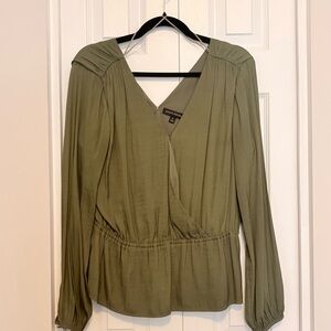 Banana Republic Olive V-Neck Blouse